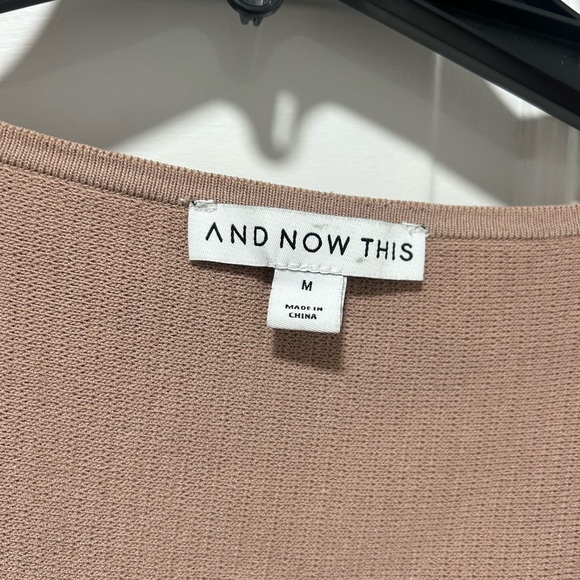 And Now This Ribbed Knit Square Neck Long Sleeve Top Beige Women’s M
 Sweater - Picture 2 of 4